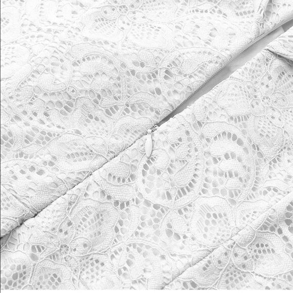 HomRain Elegant Lace Floral Wedding Guest Off The Shoulder High Low Dress - Picture 5 of 16